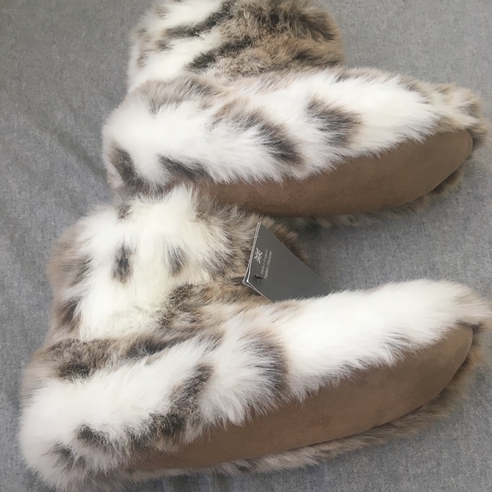 Helen Moore Faux Fur Slippers